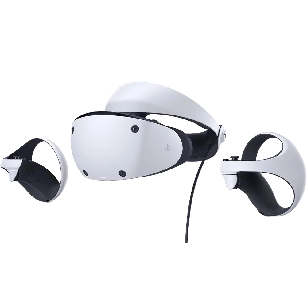 Ochelari Inteligenti PlayStation VR2 + Controller VR PlayStation 2 Sense, cu tehnologie audio 3D, imagini HDR 4K, 120 fps, lentila Fresnel, camp visual 110 grade, culoare Alb