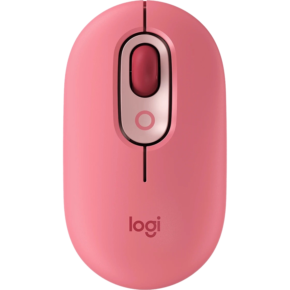 Pop Mouse, Customizable Emoji Button, Wireless, Heartbreaker Pink Rose