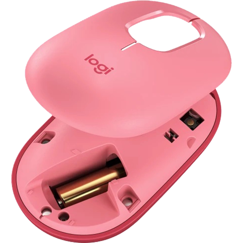 Pop Mouse, Customizable Emoji Button, Wireless, Heartbreaker Pink Rose