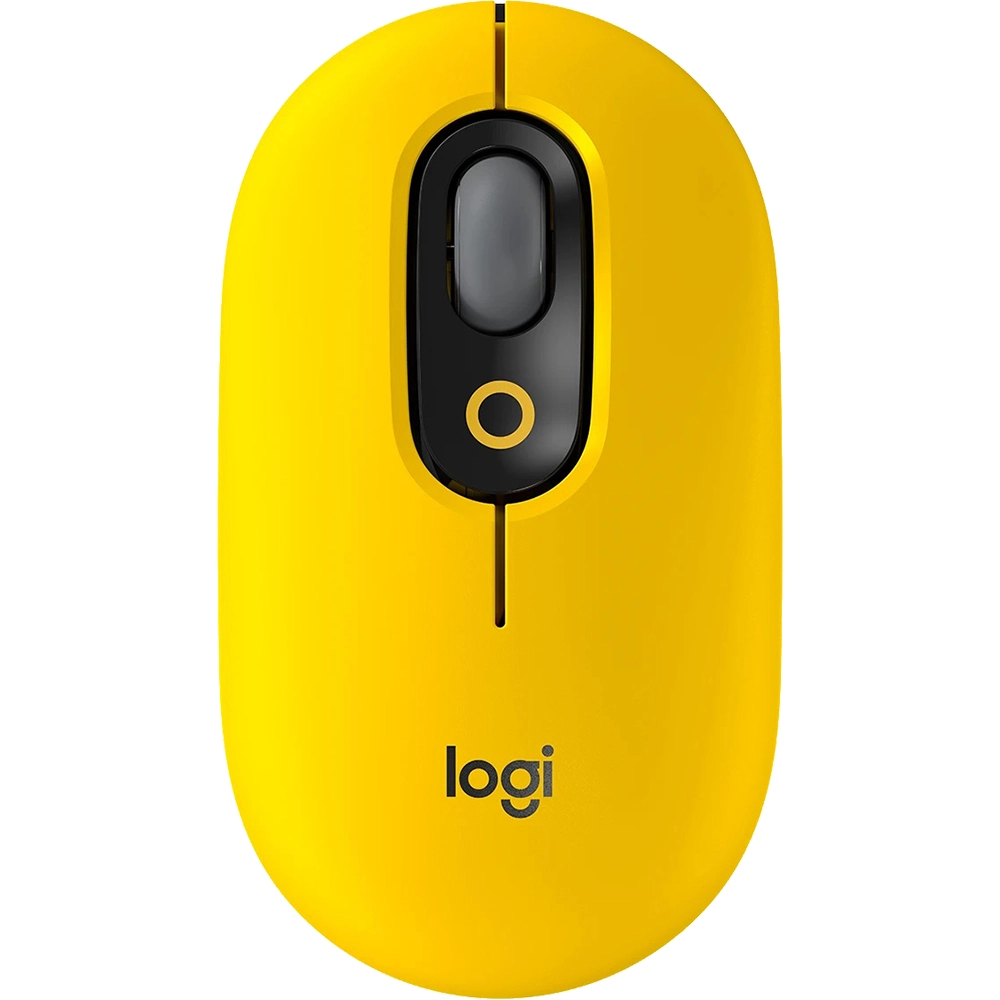 Pop Mouse, Customizable Emoji Button, Wireless, Blast Yellow 