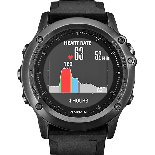 Smartwatch Fenix 3 Sapphire HR Curea Silicon Negru