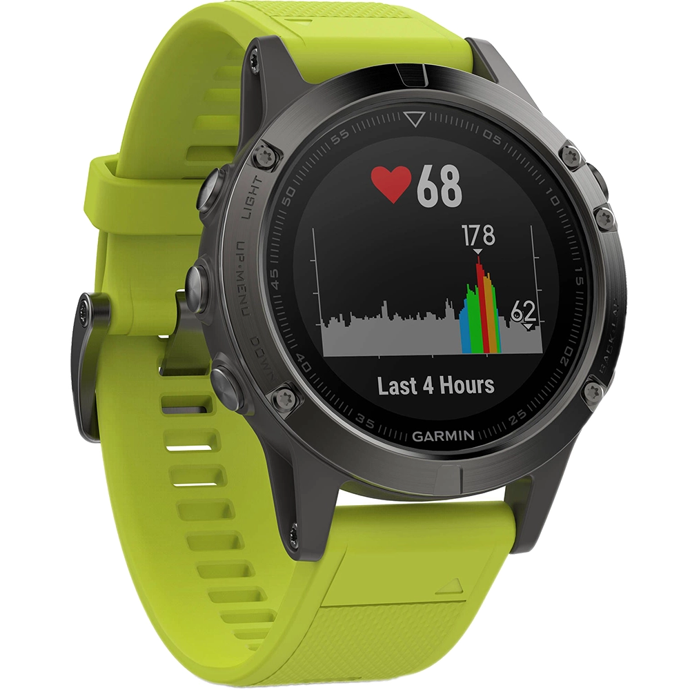Smartwatch Fenix 5 47MM Gri Si Curea Sport Silicon Galben
