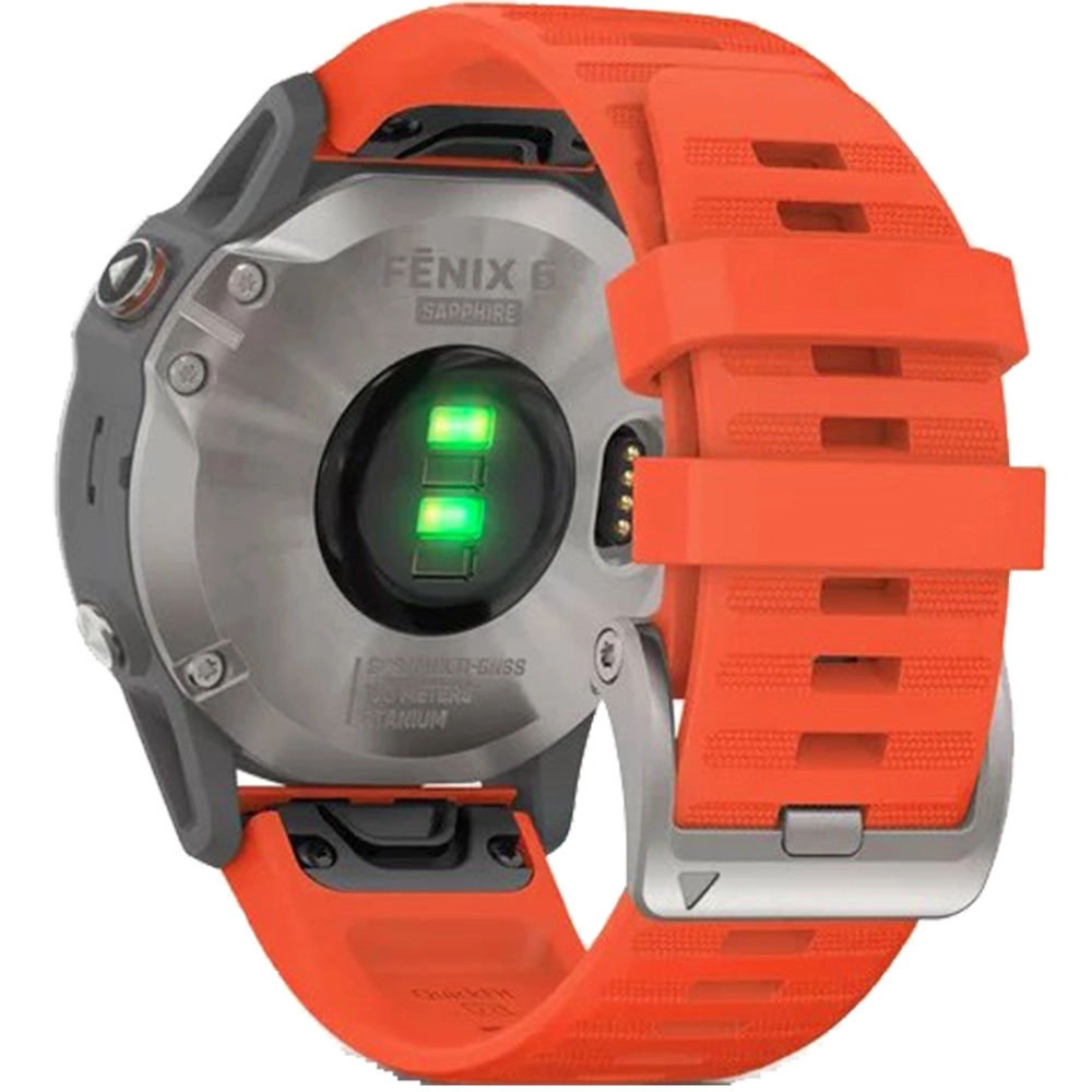 Smartwatch Fenix 6 Sapphire Edition Gri Si Curea Portocalie