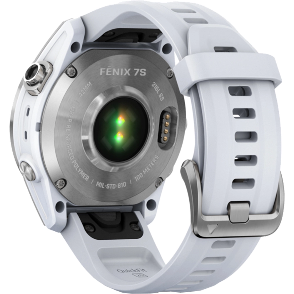 Smartwatch Fenix 7S Cadran Argintiu si Curea Whitestone