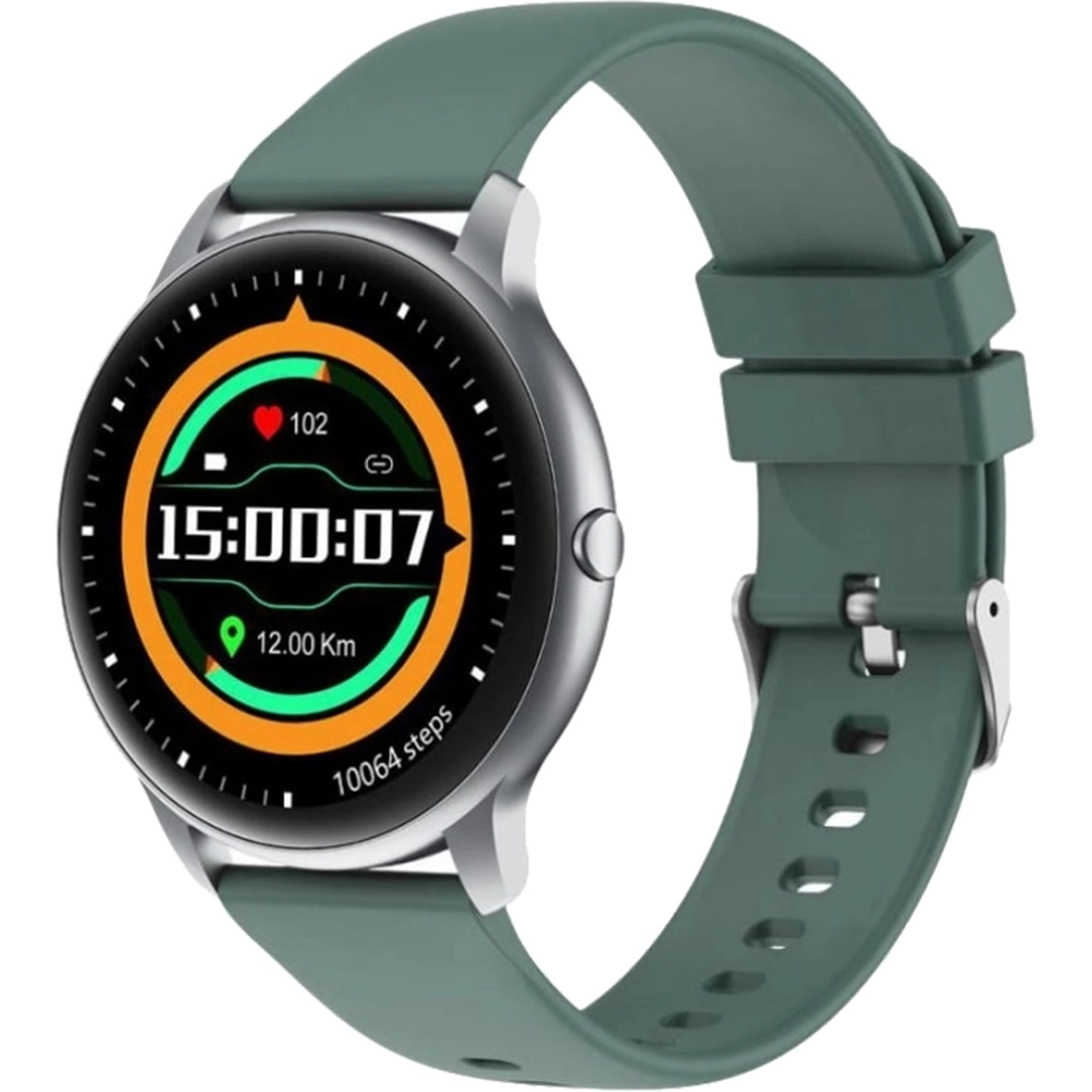 Smartwatch IMILAB KW66 (Double Straps) Global, Cadran Argintiu, Curea Verde+Negru