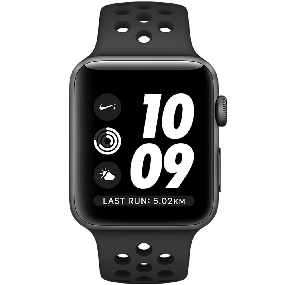Smartwatch Watch 2 Nike+ Aluminiu Anthracite 42MM Si Curea Silicon Sport Negru