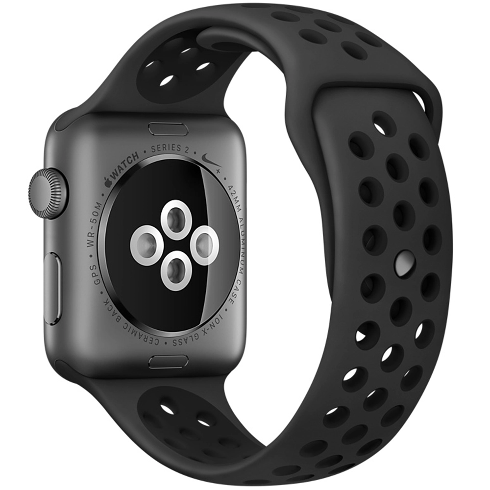 Smartwatch Watch 2 Nike+ Aluminiu Anthracite 42MM Si Curea Silicon Sport Negru