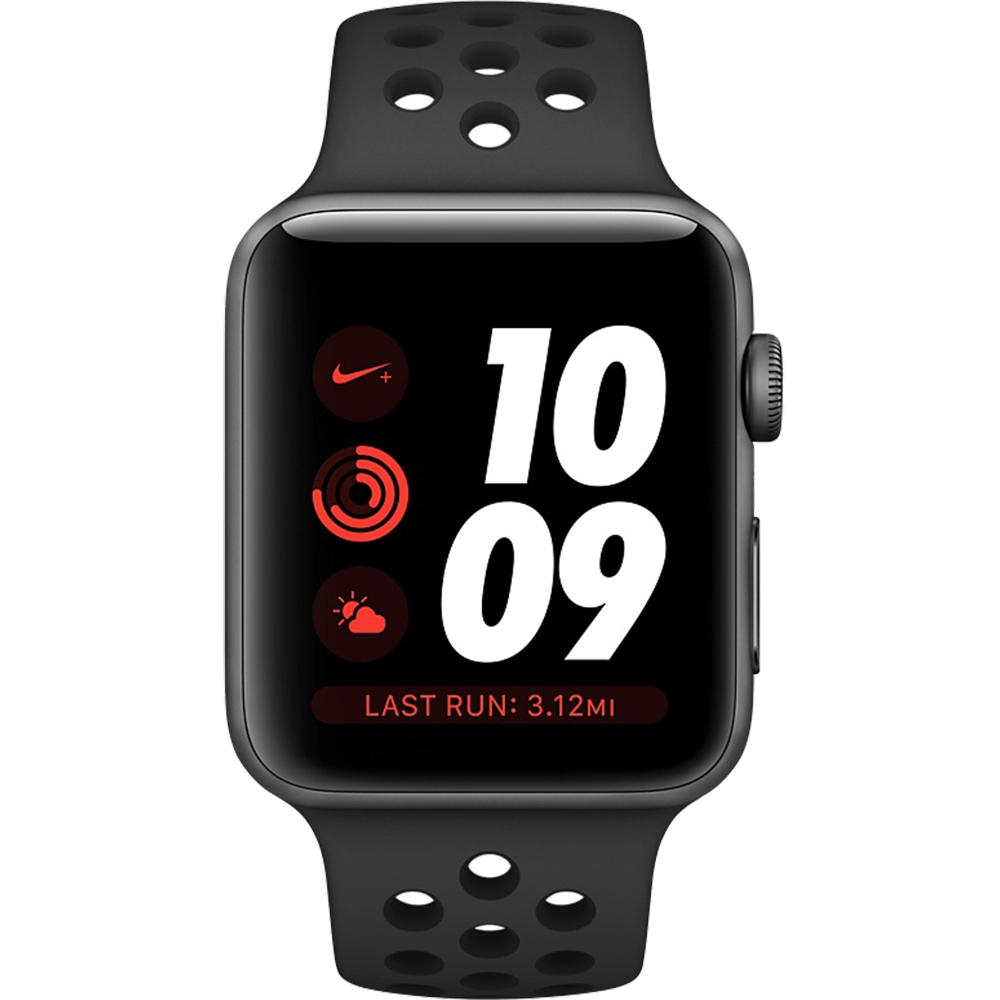 Smartwatch Watch 3 Nike+ GPS 42MM Aluminiu Negru Si Curea Sport Negru Gri