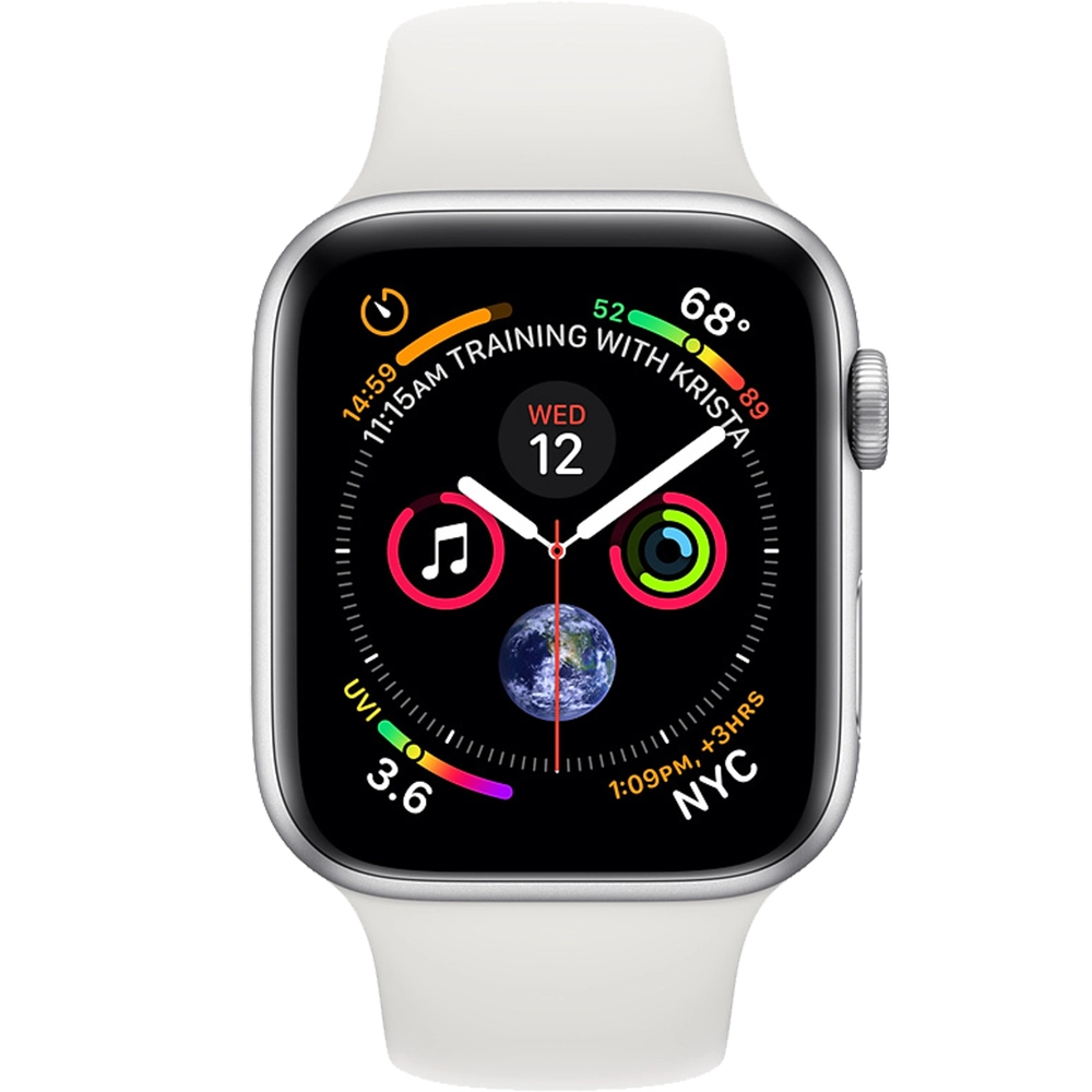 Smartwatch Watch 4 GPS 40MM Aluminiu Argintiu Si Curea Sport Alb
