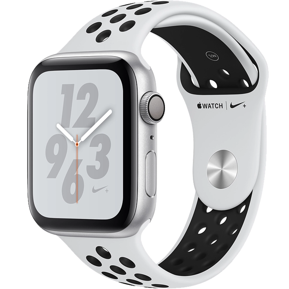 Smartwatch Watch 4 Nike Plus GPS 44MM Aluminiu Argintiu Si Curea Sport Platinum Negru