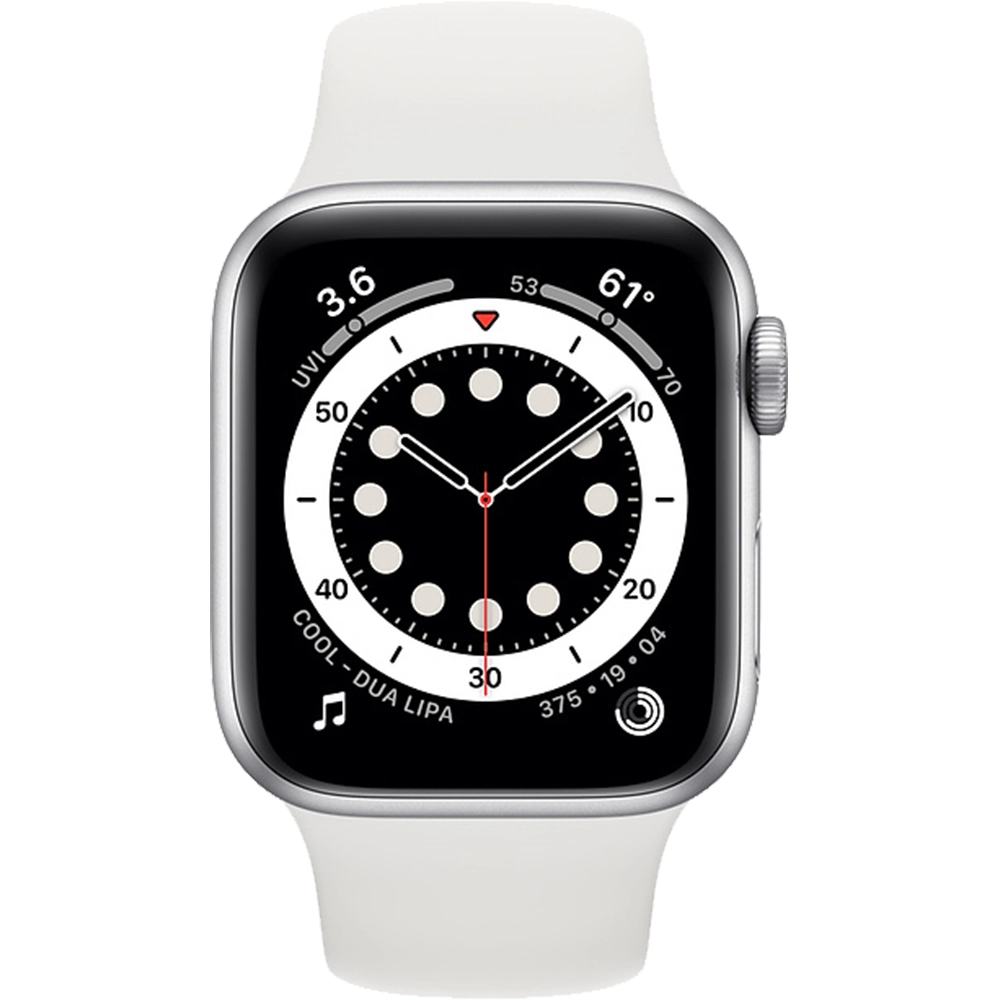 Smartwatch Watch 6 44mm Silver Aluminium White Si Curea Sport Alb