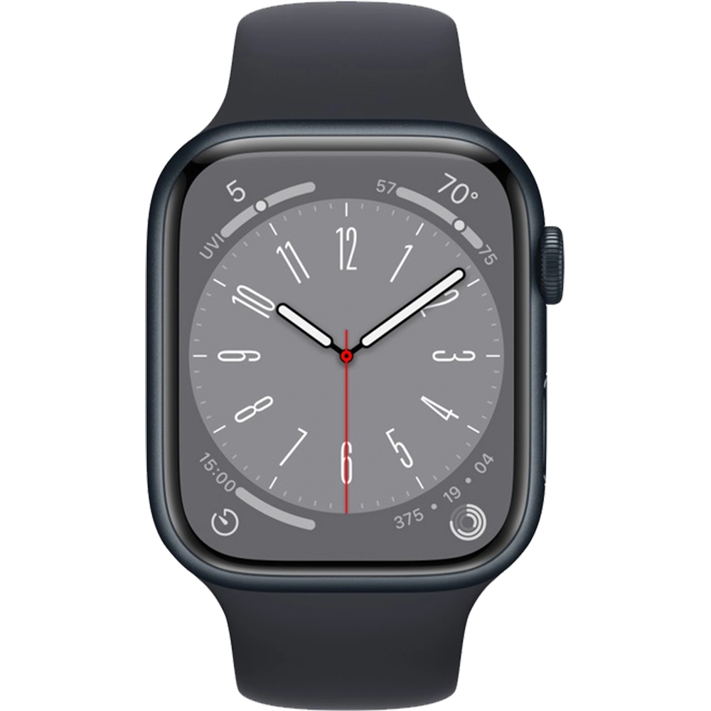 Smartwatch Watch 8 GPS + Cellular 41 mm carcasa Aluminiu Midnight si curea Sport Midnight M/L Negru
