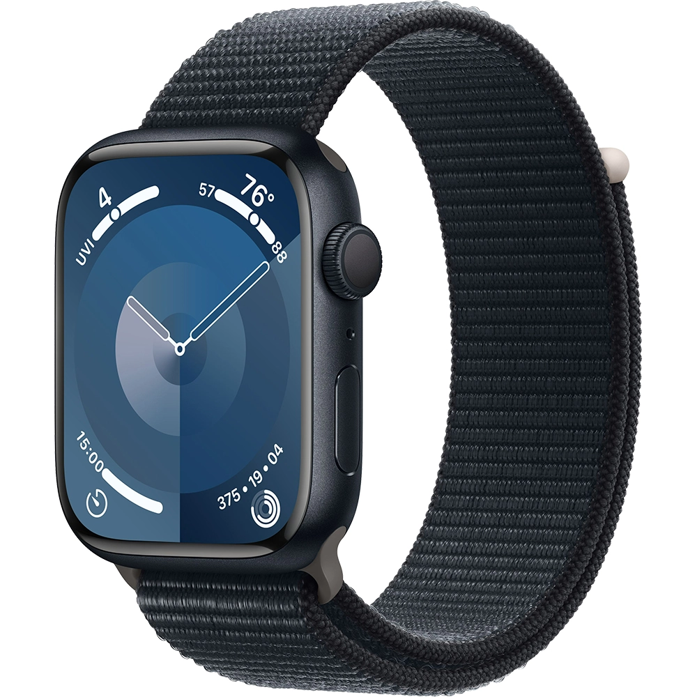Smartwatch Watch 9 GPS 45 mm carcasa Aluminiu Midnight si curea Loop Midnight Negru