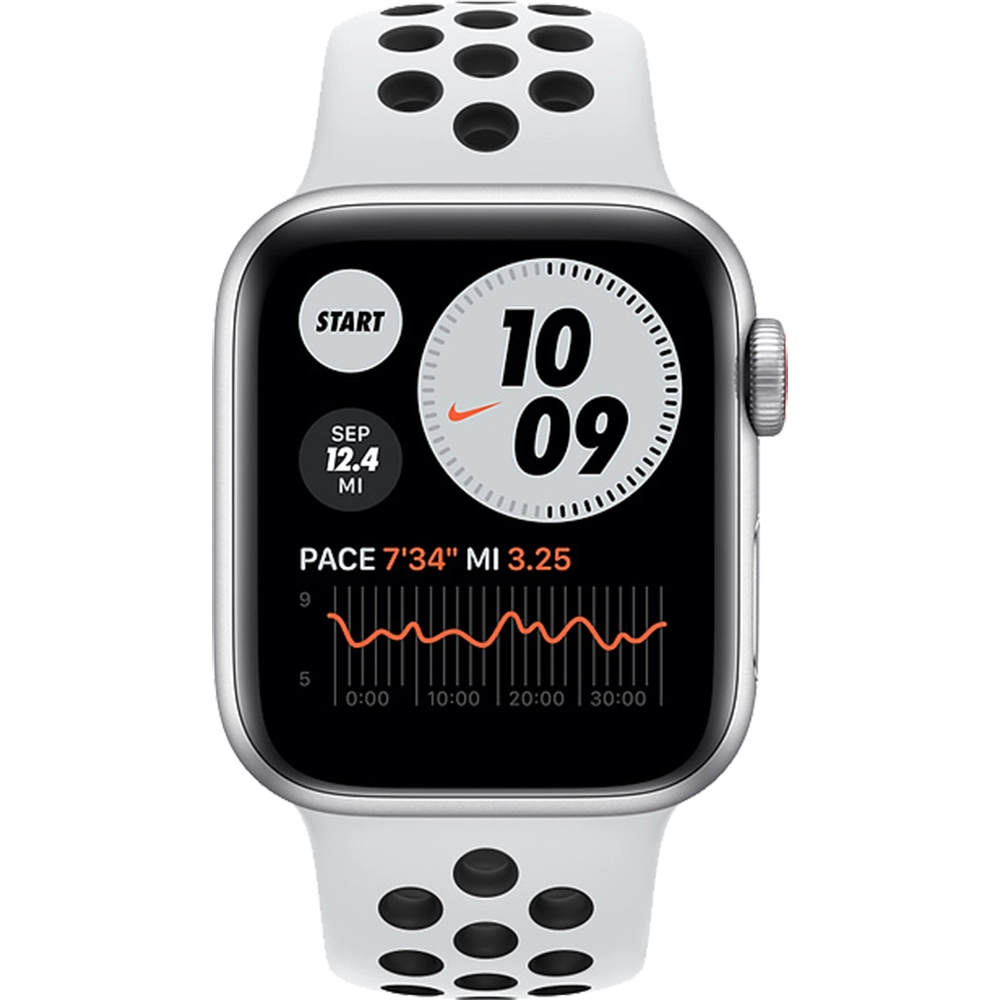 Smartwatch Watch Nike SE 40mm Aluminiu Argintiu Si Curea Sport Pure Platinum Black Argintiu