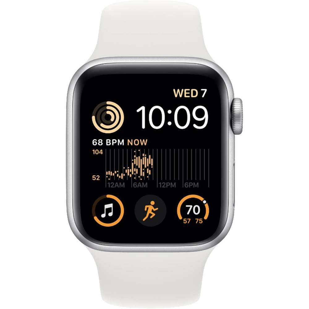 Smartwatch Watch SE 2 GPS 44 mm carcasa Aluminiu Silver si Curea Sport M/L White Alb