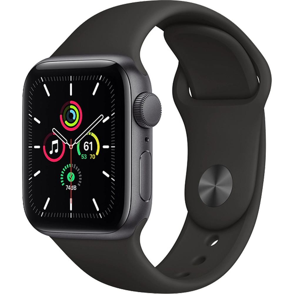 Smartwatch Watch SE GPS 40 mm Carcasa Aluminiu Space Grey si Curea Sport Midnight Black Negru