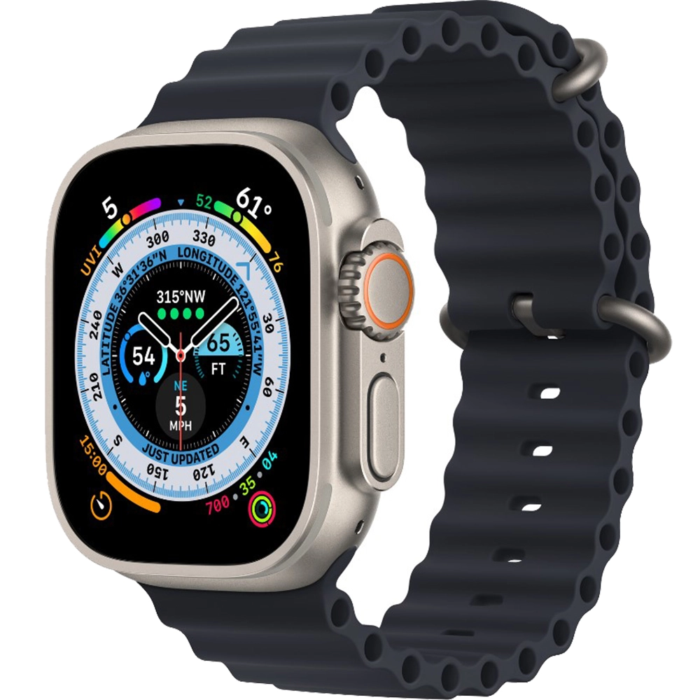 Smartwatch Watch Ultra GPS + Cellular 49 mm carcasa Titan si curea Midnight Ocean Band Negru