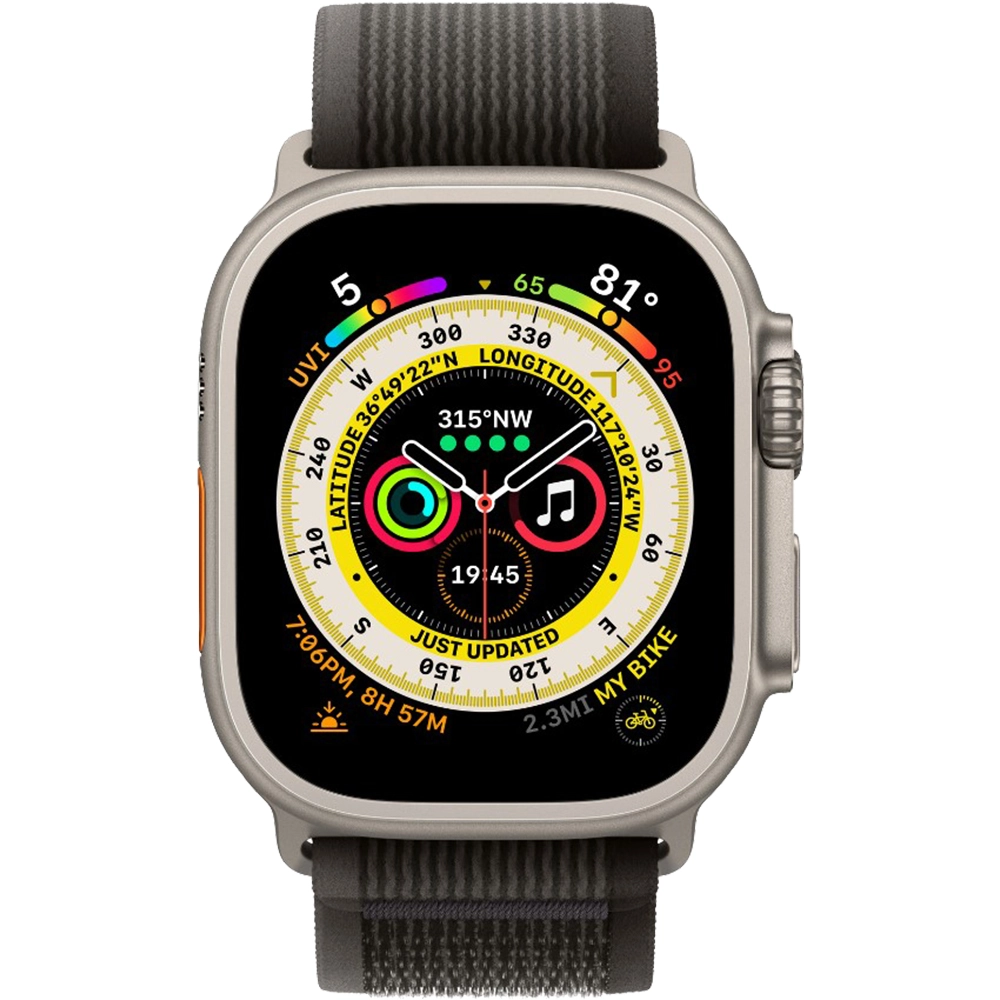 Smartwatch Watch Ultra GPS+Cellular 49mm Titanium Case S/M Black/Gray Trail Loop Gri