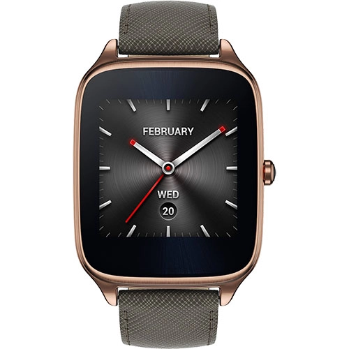Smartwatch ZenWatch 2 Auriu Si Curea Piele Negru