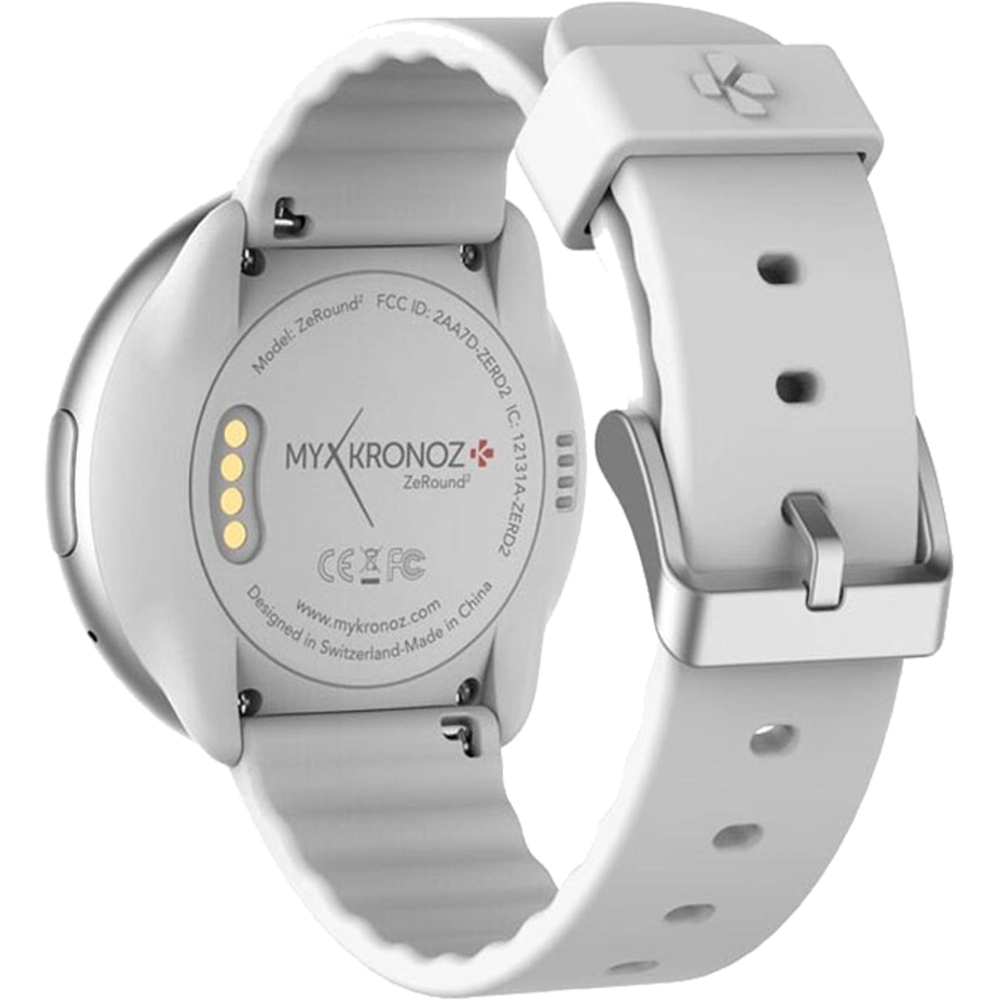 Smartwatch ZeRound 2 Argintiu Si Curea Silicon Alba, Ecran Touch Color, Microfon, Difuzor, IP67