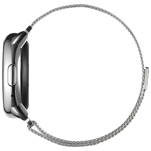 Smartwatch ZeRound Premium Curea Metal Argintiu + Curea Silicon Negru