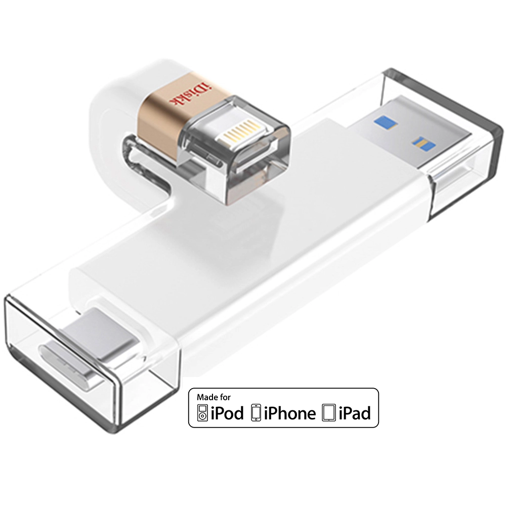 Stick USB 16GB U010 3 in 1, MFI, USB-C, USB 3.0 Alb