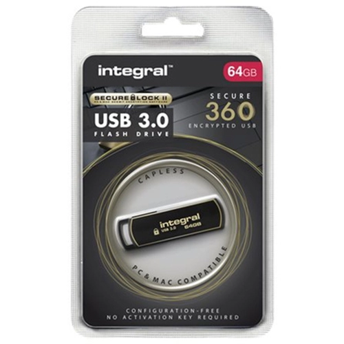 Stick USB 64GB Secure 3.0 360