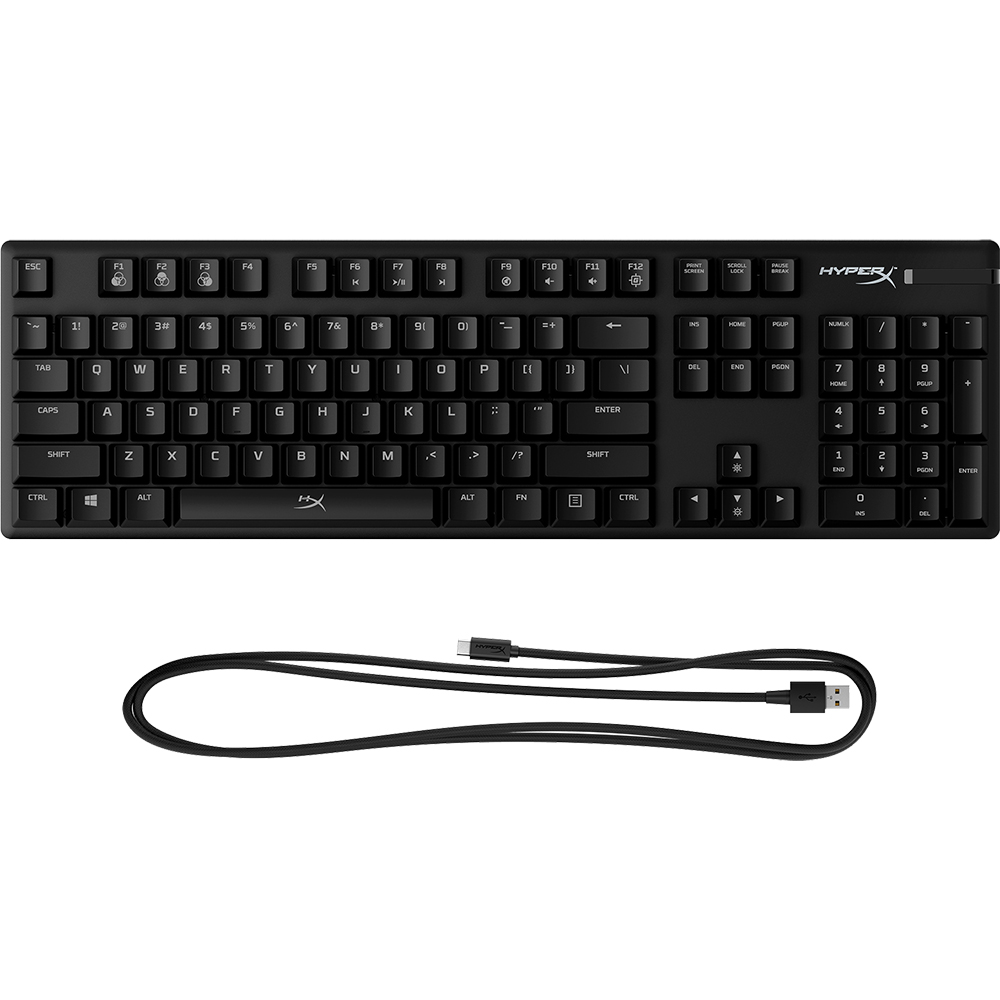 Tastatura Gaming Mecanica HyperX Alloy Origins RGB, Red Switch, Layout INT, Negru