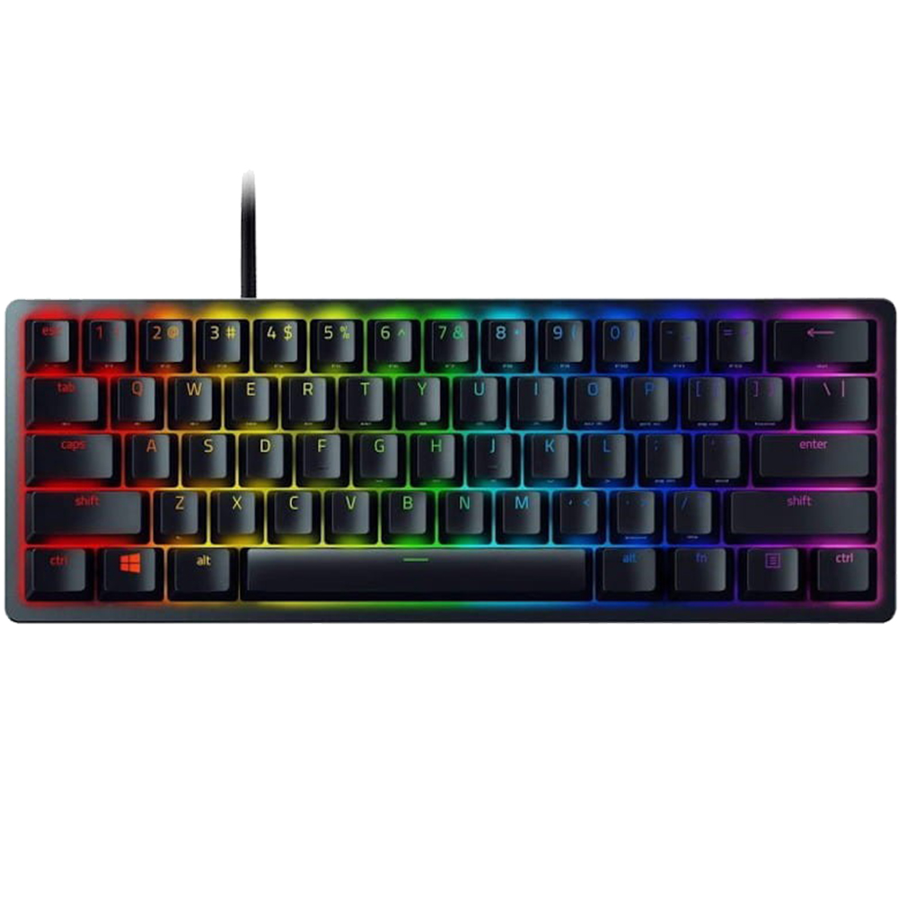 Tastatura Gaming Cu Cablu Detasabil Huntsman Mini Keyboard, TKL, Iluminare RGB, Comutatoare Optice Razer Clicky, Violet