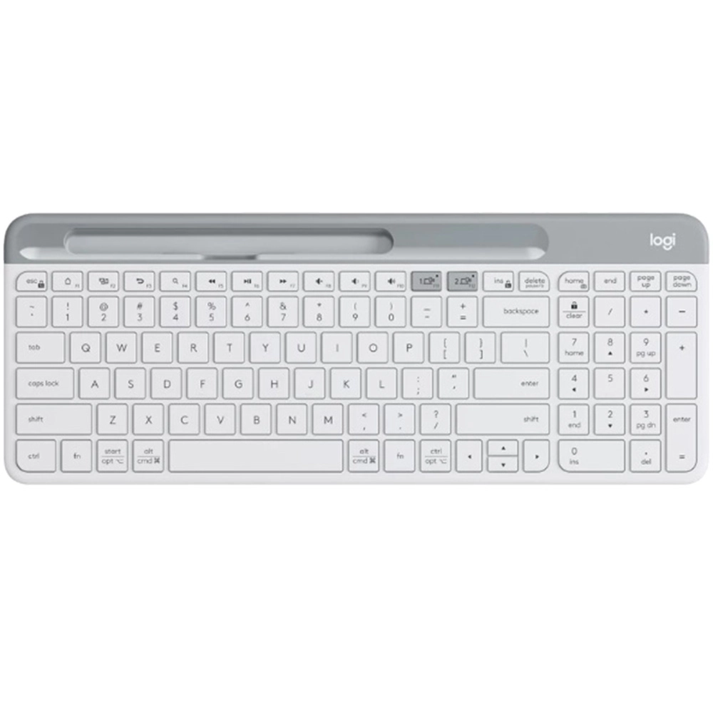 Tastatura Wireless K580 Slim Multi-Device Keyboard, Alb, Qwerty Layout, Bluetooth / USB Receiver, Easy Switch, Compatibila Desktop, Tableta, Smartphone, Laptop