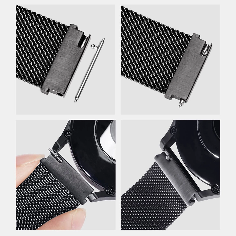 Bratara Magnetic Milanesse pentru smartwatch Galaxy/Huawei/Honor/Xiaomi Negru