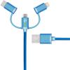 Cablu De Date 30 CM Universal, USB A La Lightning, Type C Si Micro-USB, Albastru 
