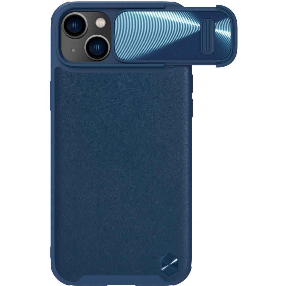 Husa Capac Spate CamShield S Piele cu Protectie Camera Albastru APPLE Iphone 14 Plus