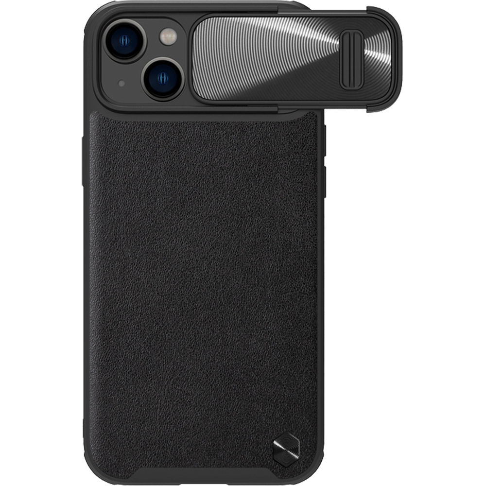 Husa Capac Spate CamShield S Piele cu Protectie Camera Negru APPLE Iphone 14 Plus