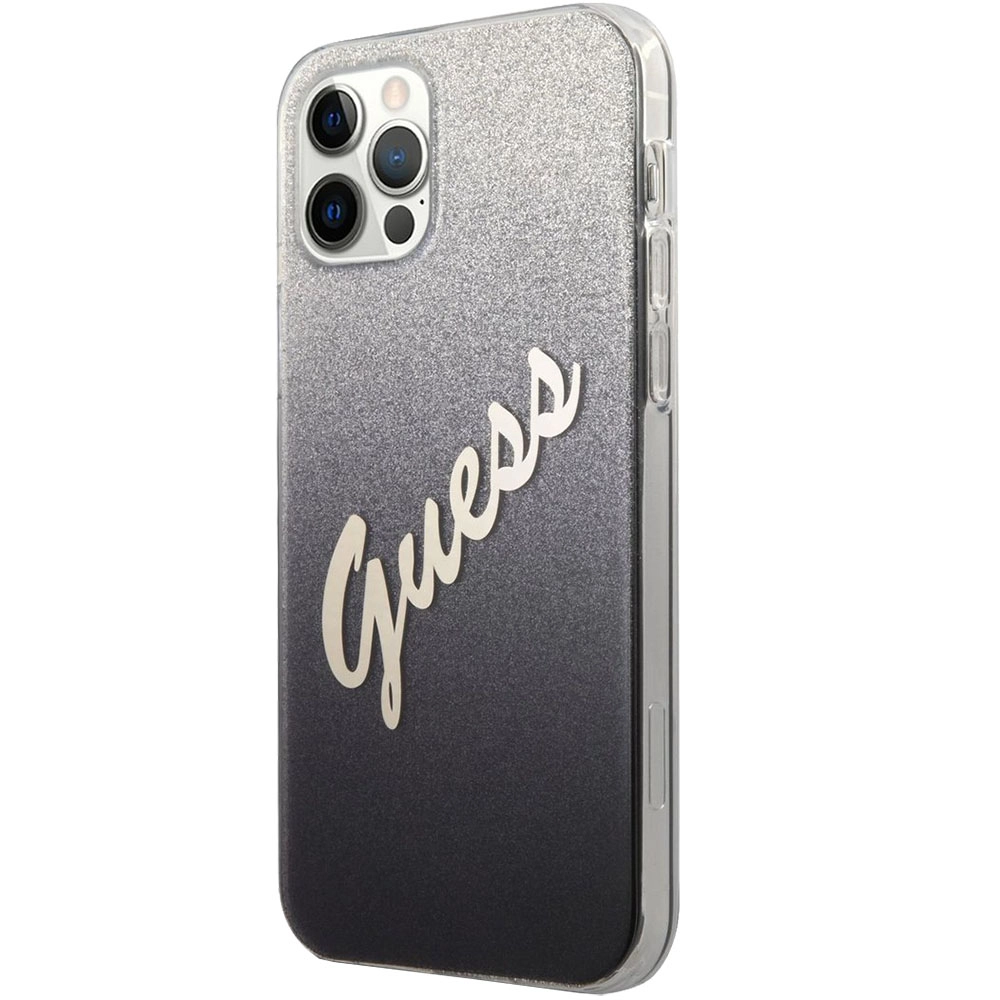 Husa Capac Spate Glitter Gradient Script Negru APPLE Iphone 12 Pro Max