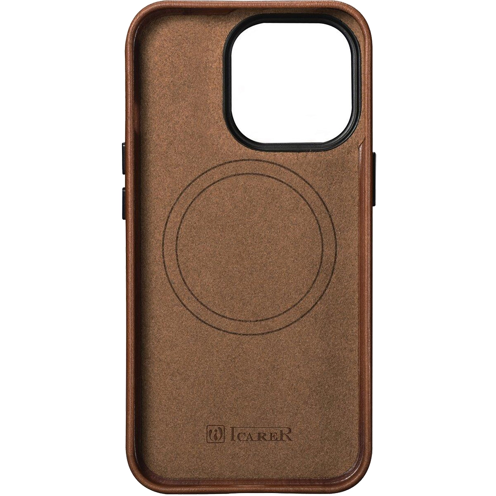 Husa Capac Spate Piele Oil Wax, Compatibila cu MagSafe Maro APPLE Iphone 14 Pro Max