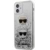 Husa Capac Spate Liquid Glitter Karl&Choupette Argintiu APPLE Iphone 12 mini