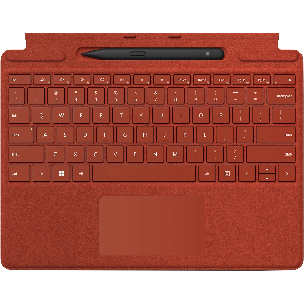 Husa Signature Tastatura si Pen pentru Surface Pro 9/8/X Poppy Red Rosu