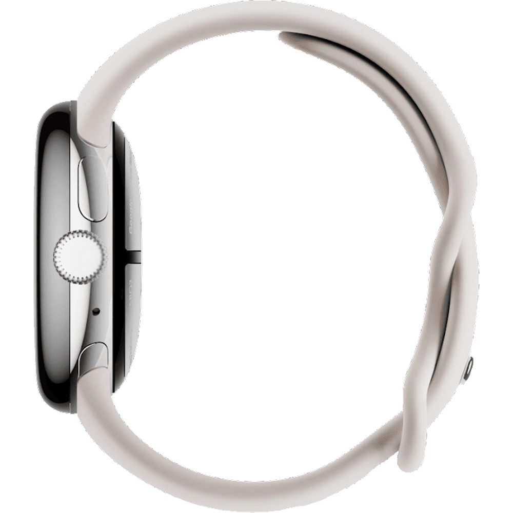 Smartwatch Pixel Watch 2 Bluetooth 41 mm carcasa Otel Inoxidabil Polished Silver si curea Porcelain Band Cream