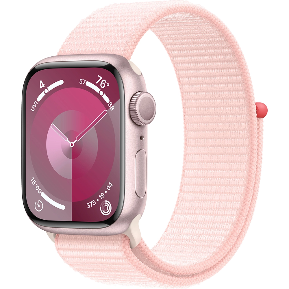 Smartwatch Watch 9 GPS 41 mm carcasa Aluminiu Pink si curea Sport Loop Light Pink Roz