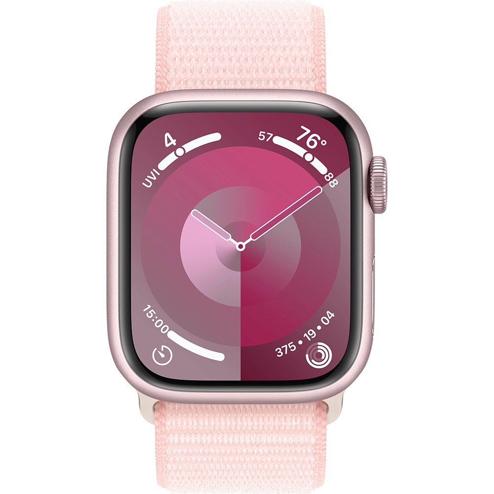 Smartwatch Watch 9 GPS 41 mm carcasa Aluminiu Pink si curea Sport Loop Light Pink Roz
