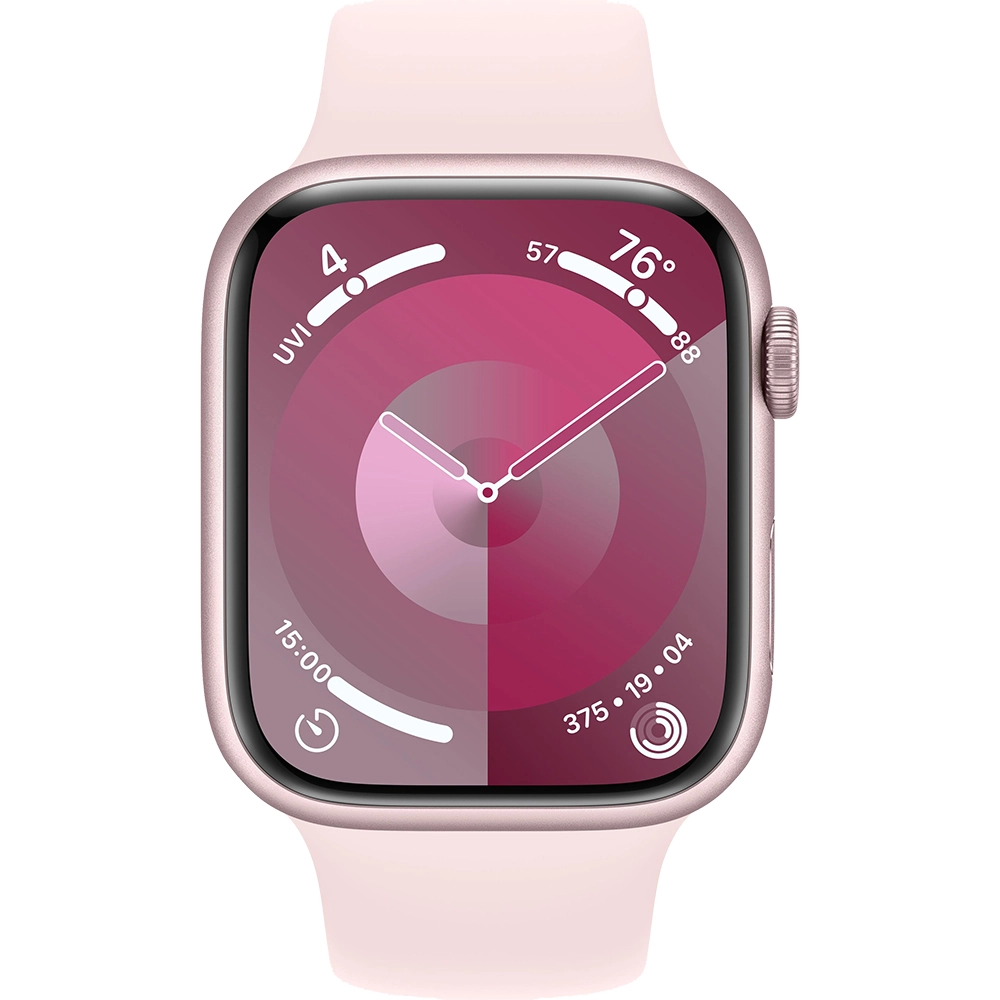 Smartwatch Watch 9 GPS 41 mm carcasa Aluminiu Pink si curea sport S/M Light Pink Roz