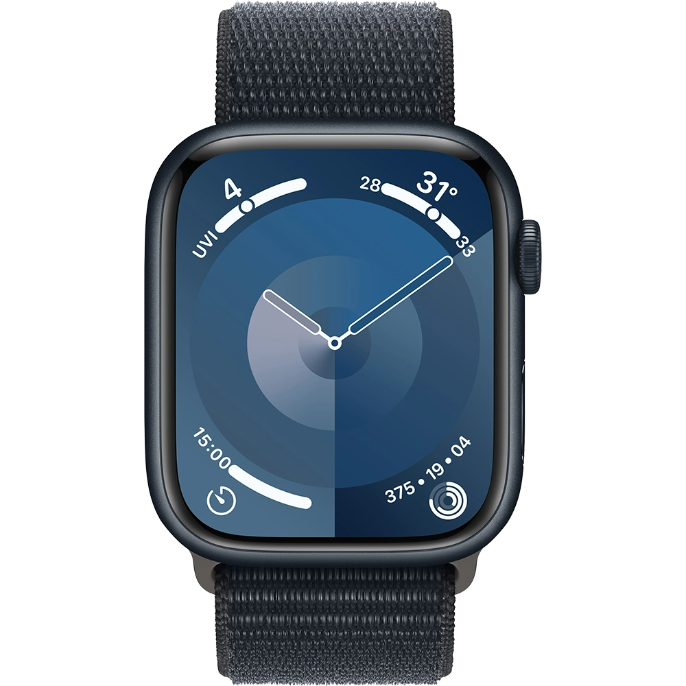 Smartwatch Watch 9 GPS 45 mm carcasa Aluminiu Midnight si curea Loop Midnight Negru
