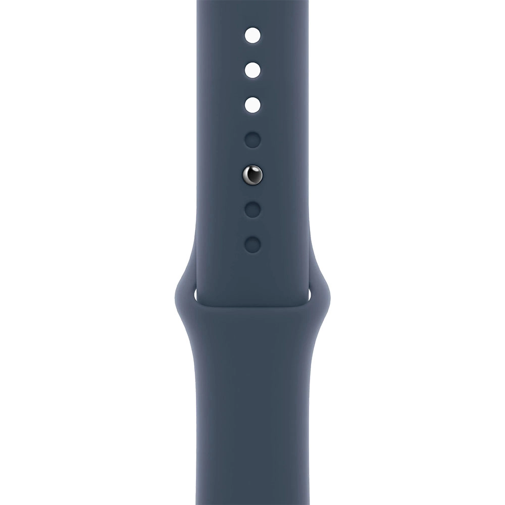 Smartwatch Watch 9 GPS 45 mm carcasa Aluminiu Silver si Curea Sport Storm Blue M/L Argintiu
