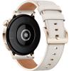 Smartwatch Watch GT3 42mm Otel Inoxidabil Auriu si curea de piele alba