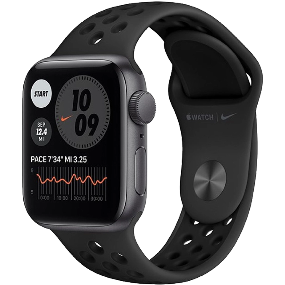Smartwatch Watch Nike SE GPS + Cellular 40 mm Aluminiu Space Gray cu curea sport Nike Anthracite /Black