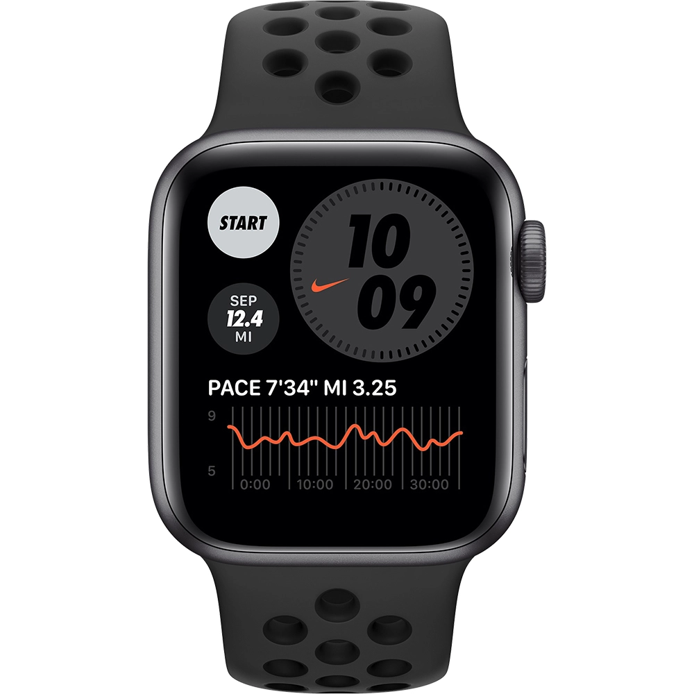 Smartwatch Watch Nike SE GPS + Cellular 40 mm Aluminiu Space Gray cu curea sport Nike Anthracite /Black