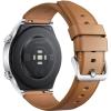 Smartwatch Watch S1 Global Silver cu curea de piele Maro Argintiu