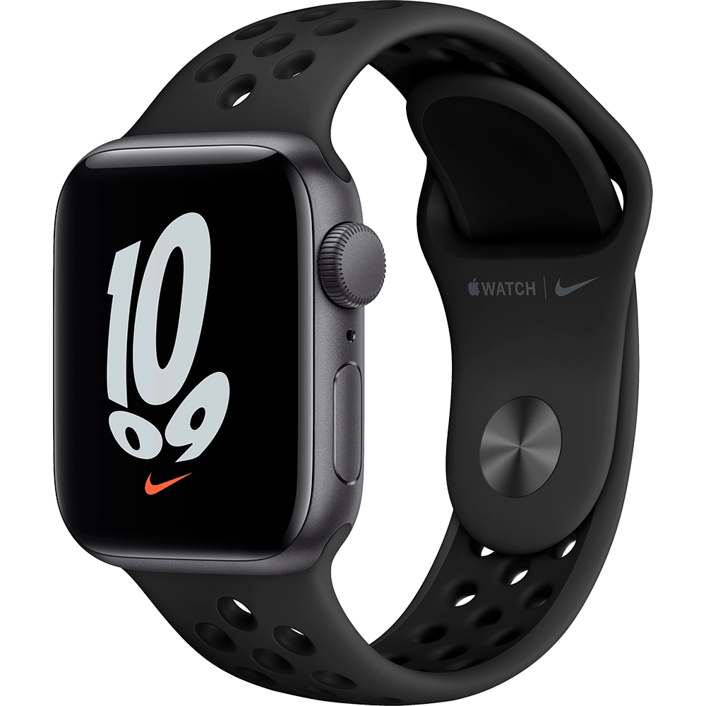 Smartwatch Watch SE Nike GPS 40 mm Carcasa Aluminiu Space Gray si curea Anthracite Black Negru