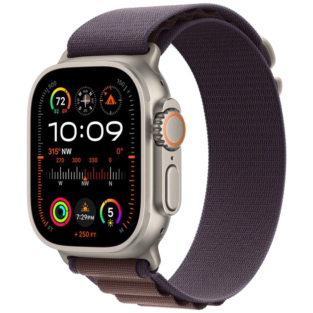 Smartwatch Watch Ultra 2 GPS+Cellular 49 mm carcasa Titan si curea M Indigo Alpine Loop Albastru